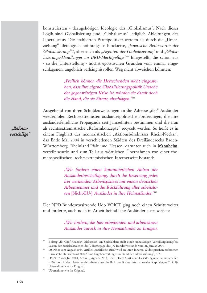 Seite 169 des Verfassungsschutzbericht 2004 Baden-Württemberg
