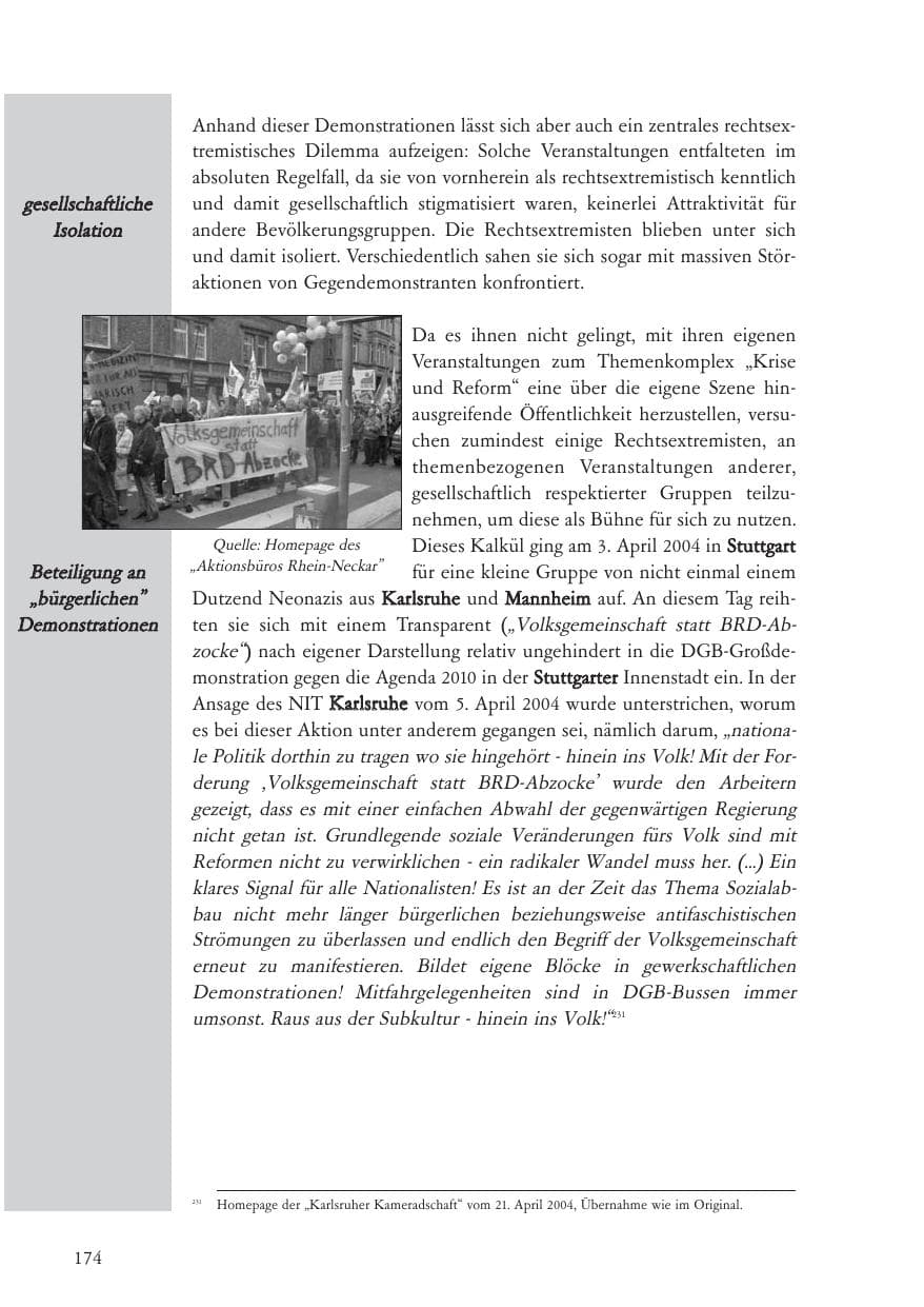 Seite 175 des Verfassungsschutzbericht 2004 Baden-Württemberg