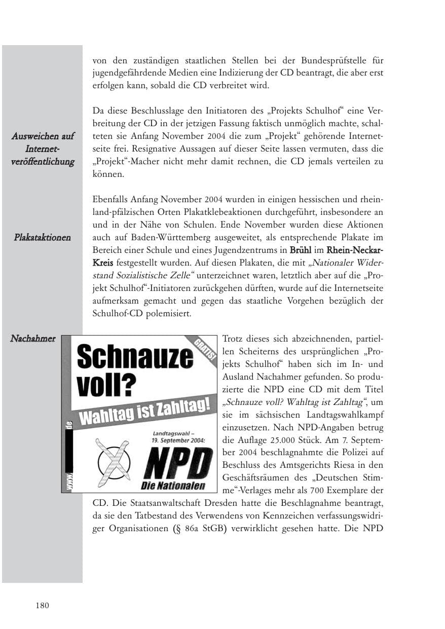 Seite 181 des Verfassungsschutzbericht 2004 Baden-Württemberg