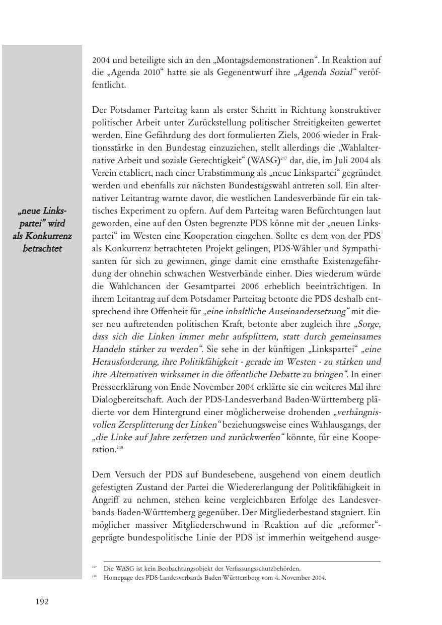 Seite 193 des Verfassungsschutzbericht 2004 Baden-Württemberg