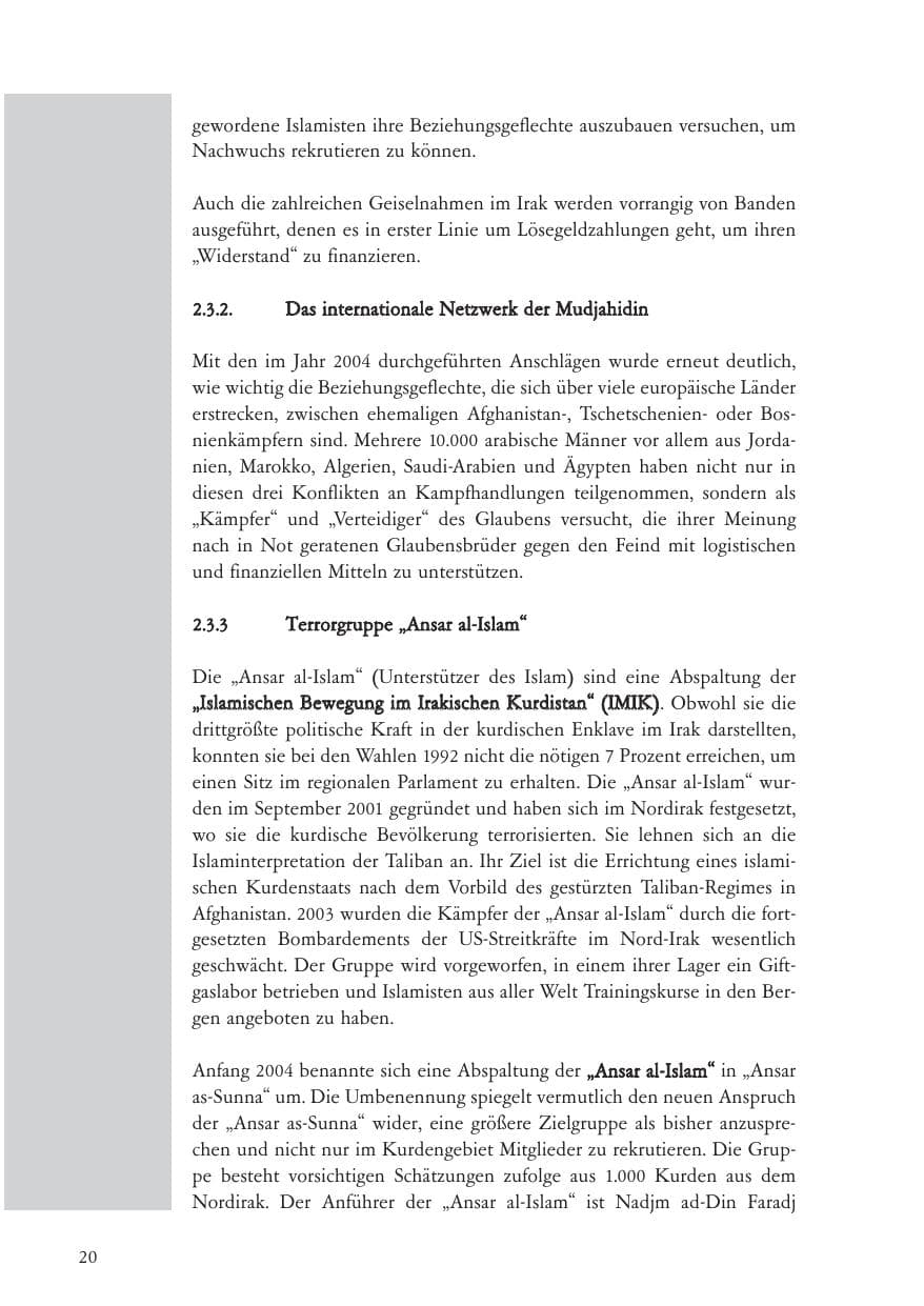 Seite 21 des Verfassungsschutzbericht 2004 Baden-Württemberg