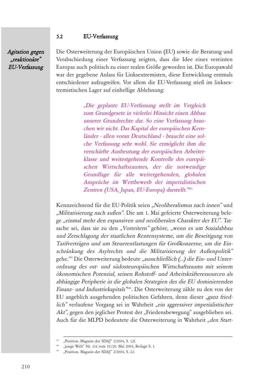 Seite 211 des Verfassungsschutzbericht 2004 Baden-Württemberg