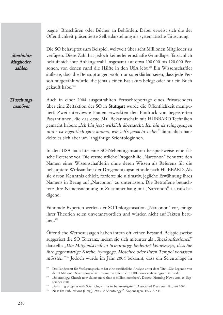 Seite 231 des Verfassungsschutzbericht 2004 Baden-Württemberg