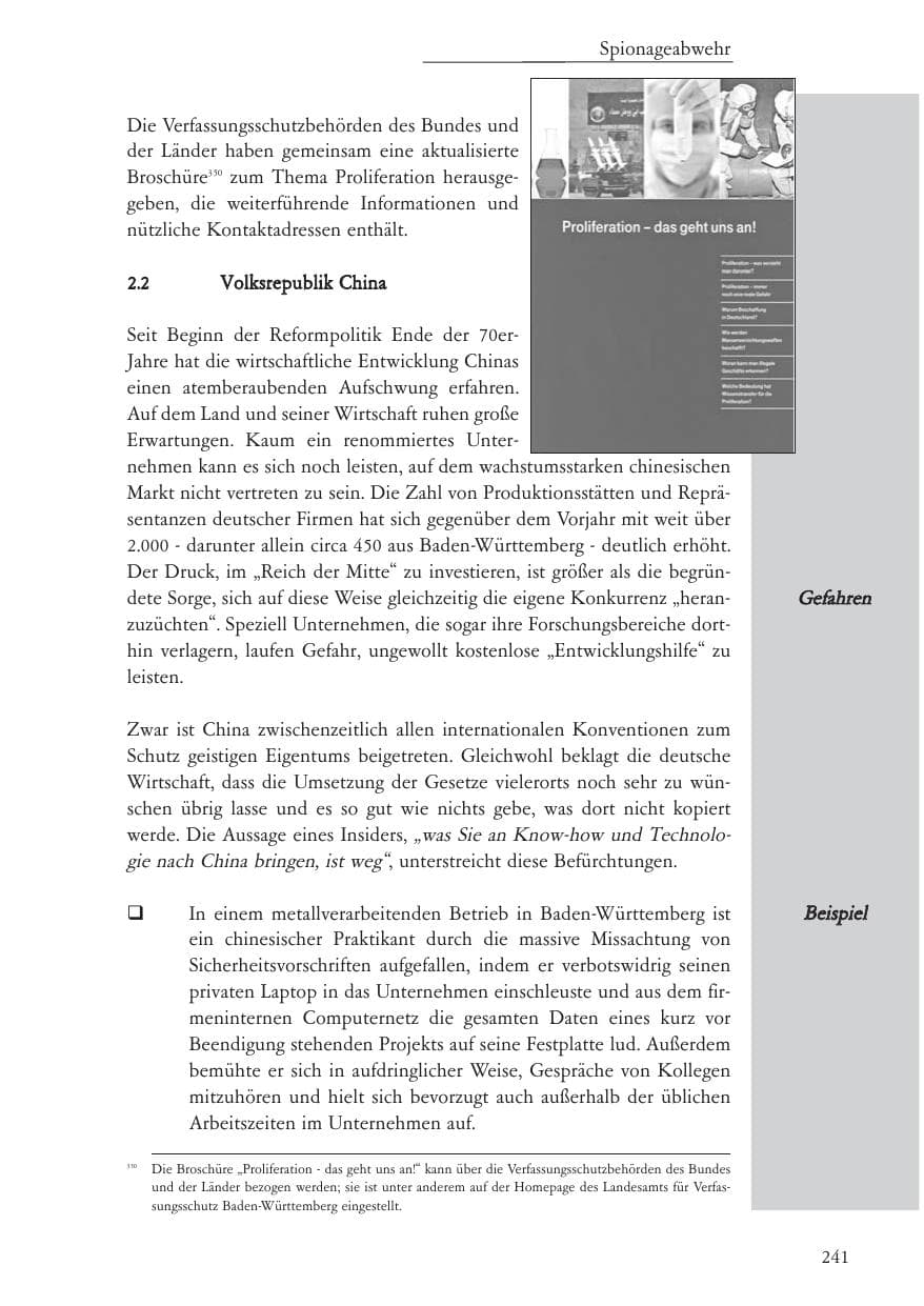 Seite 242 des Verfassungsschutzbericht 2004 Baden-Württemberg