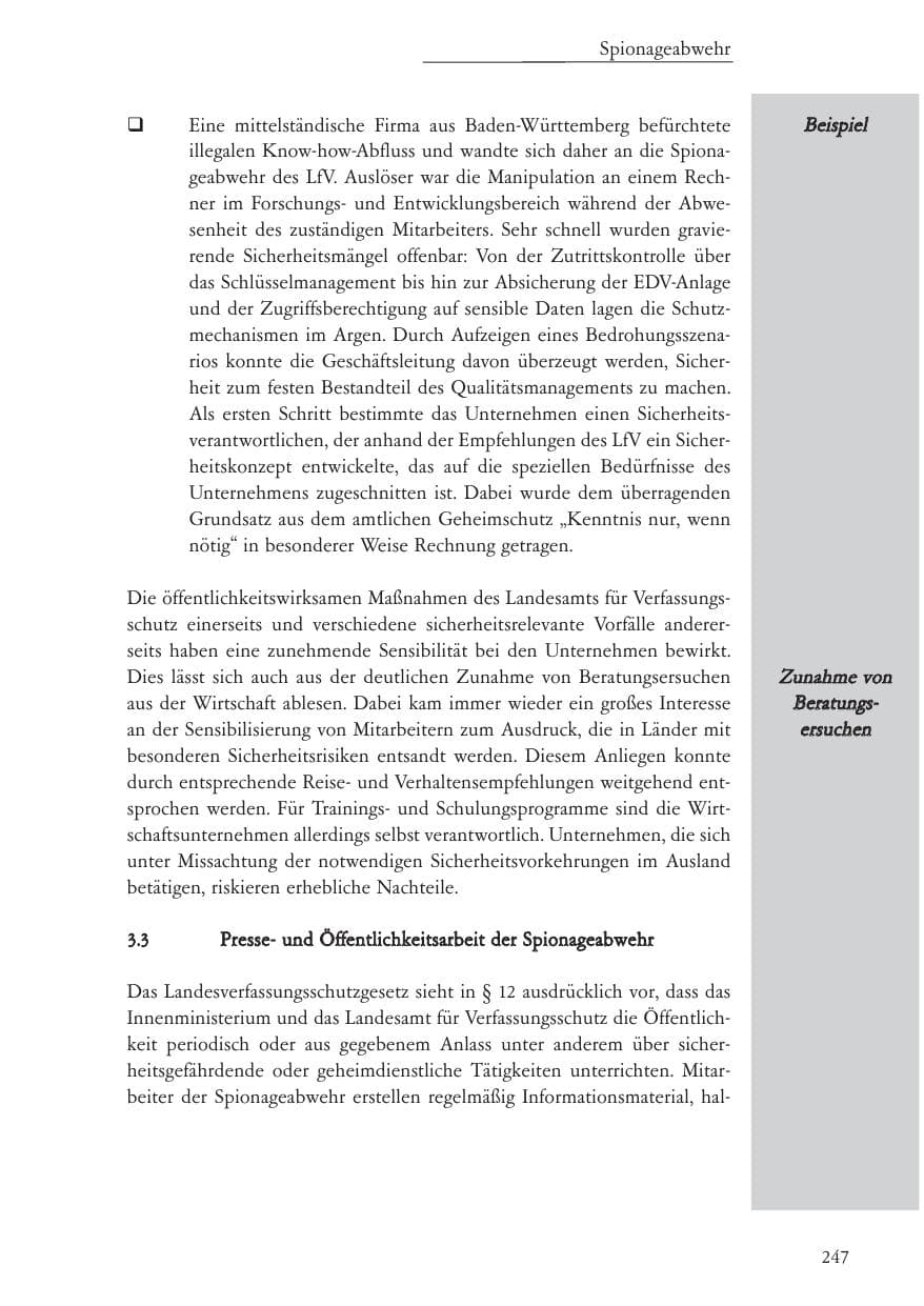 Seite 248 des Verfassungsschutzbericht 2004 Baden-Württemberg