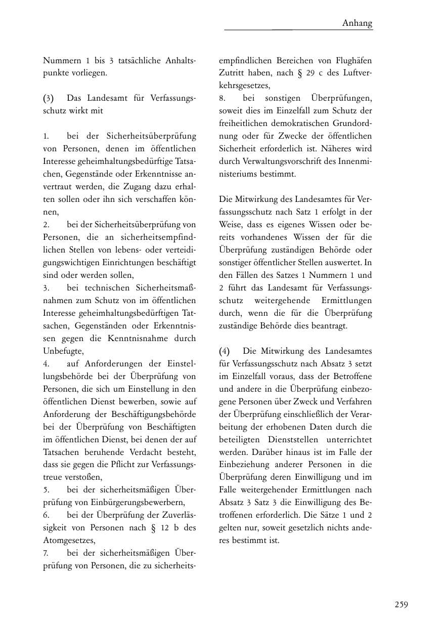 Seite 260 des Verfassungsschutzbericht 2004 Baden-Württemberg