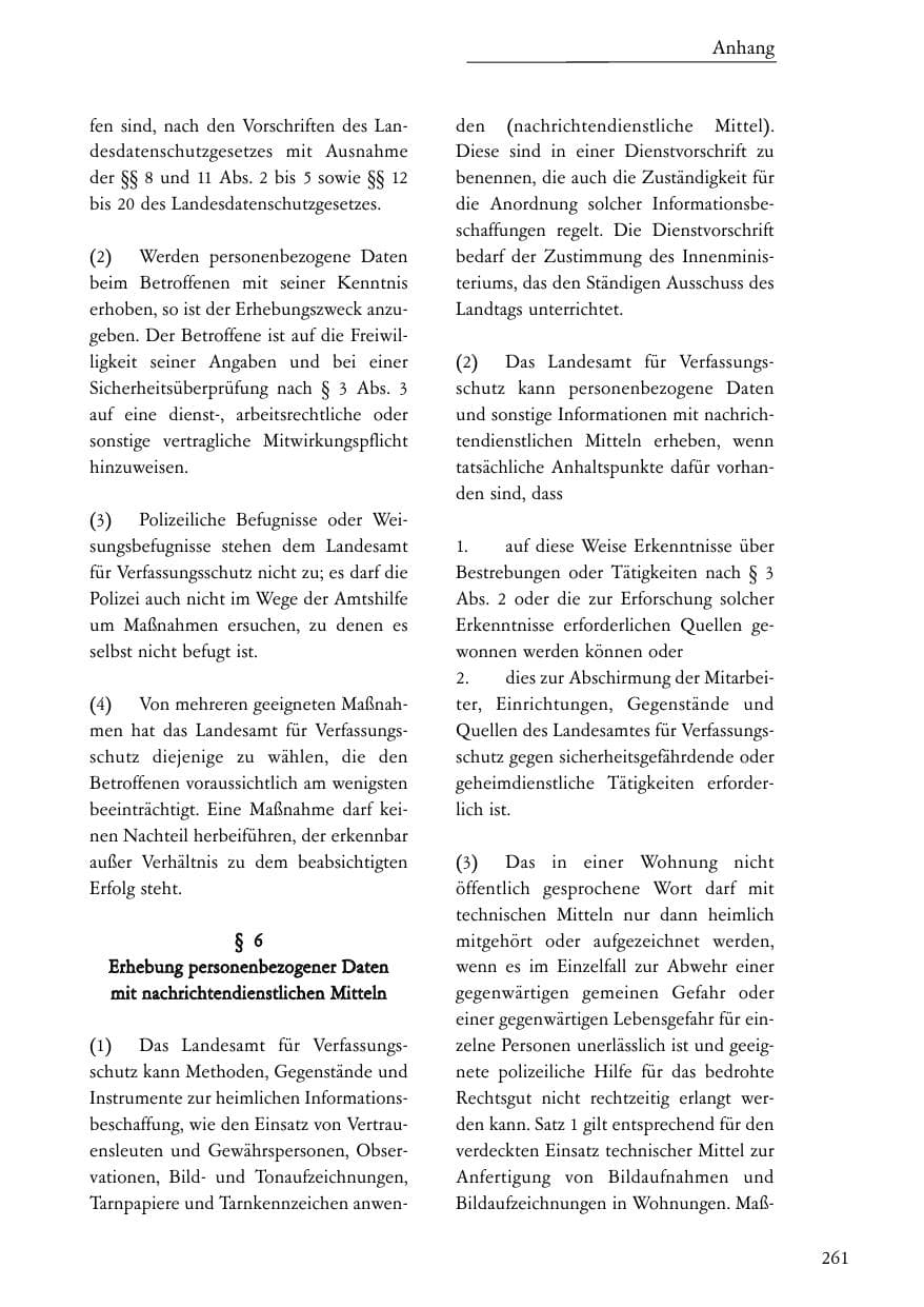 Seite 262 des Verfassungsschutzbericht 2004 Baden-Württemberg