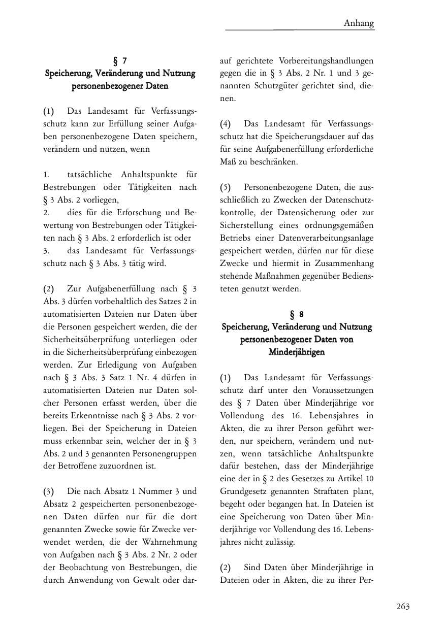Seite 264 des Verfassungsschutzbericht 2004 Baden-Württemberg