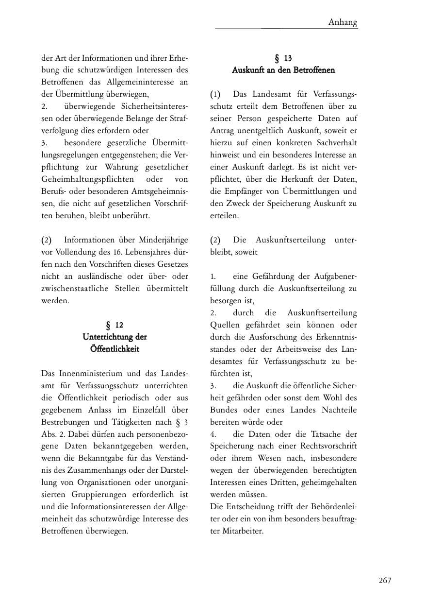 Seite 268 des Verfassungsschutzbericht 2004 Baden-Württemberg