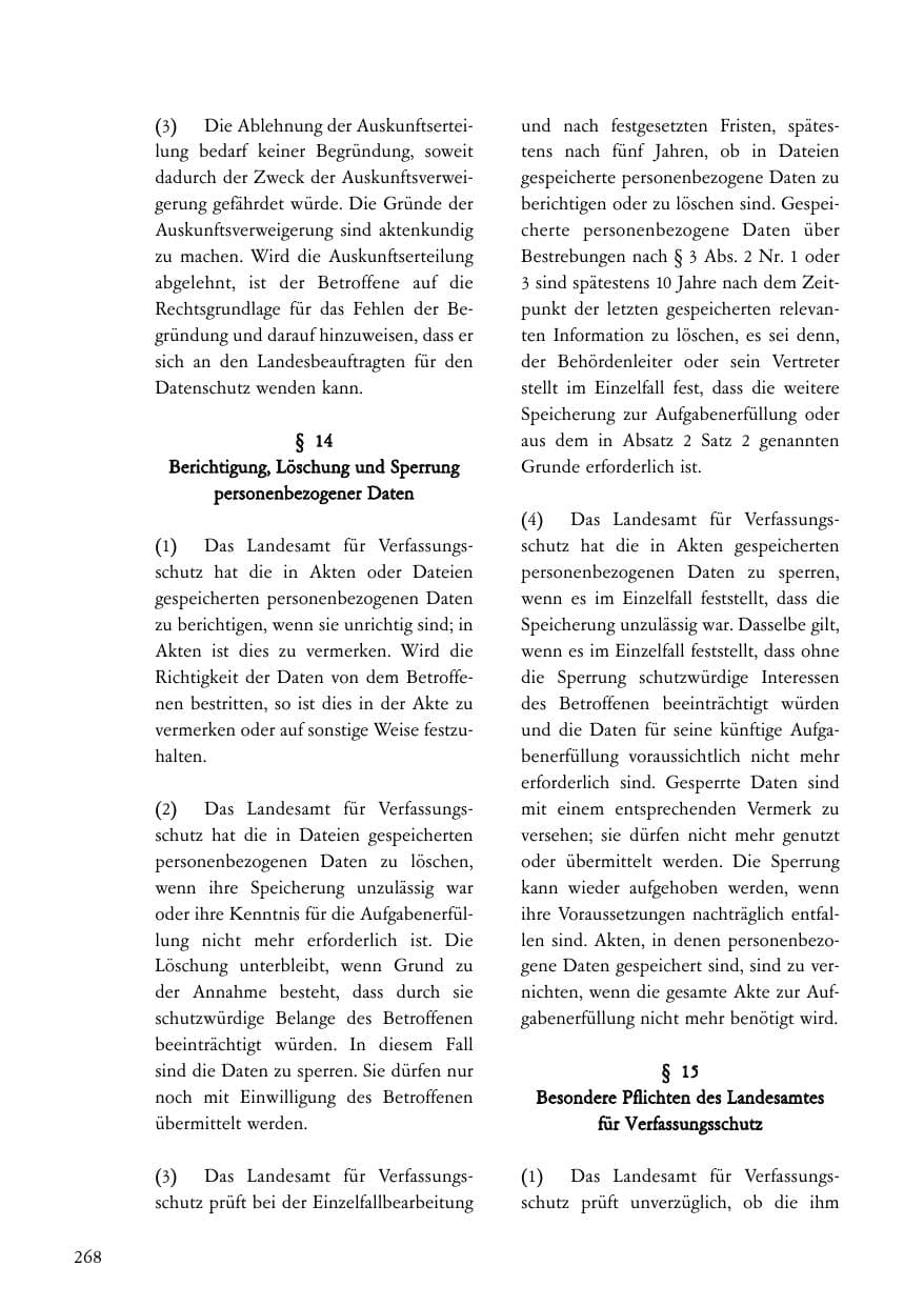 Seite 269 des Verfassungsschutzbericht 2004 Baden-Württemberg