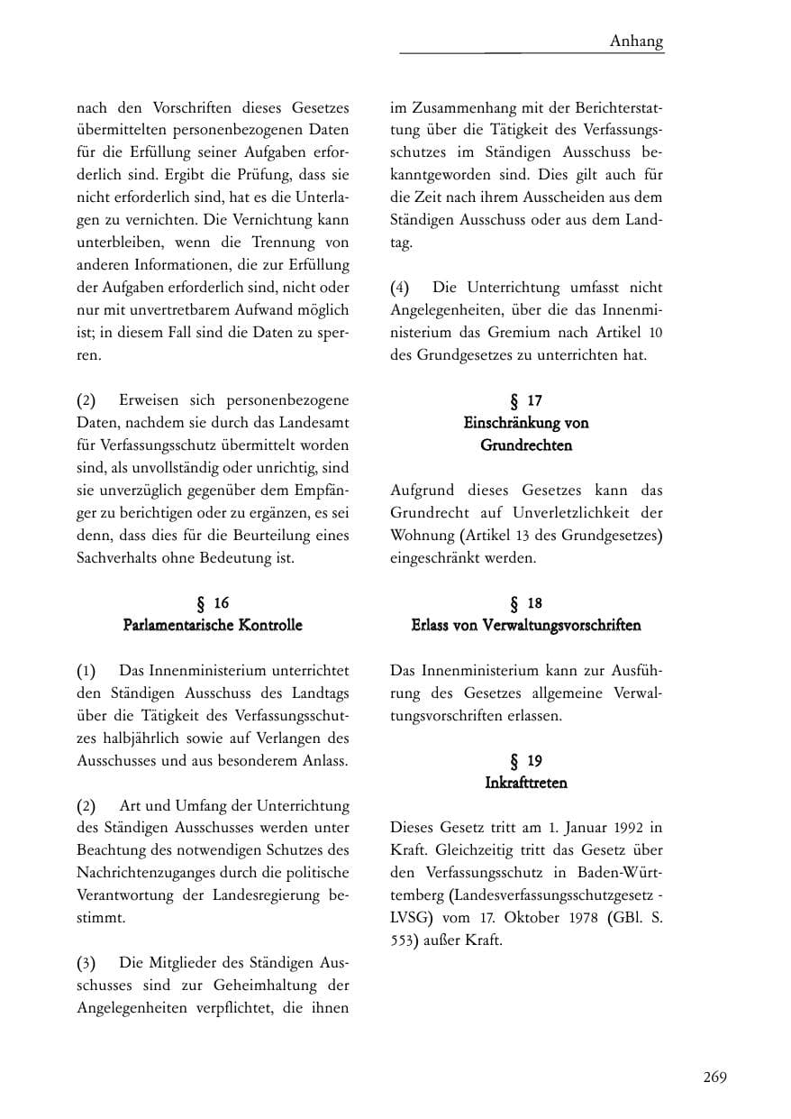 Seite 270 des Verfassungsschutzbericht 2004 Baden-Württemberg