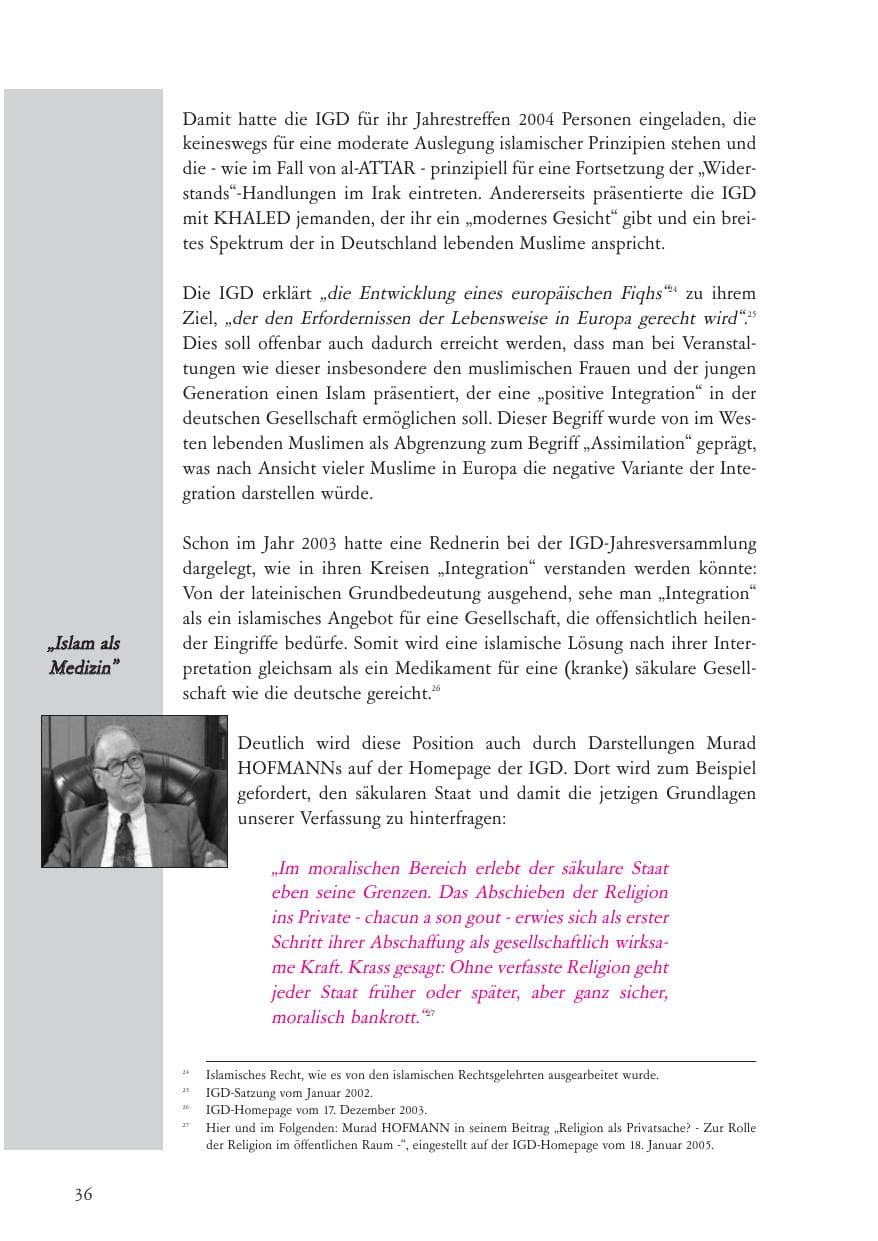 Seite 37 des Verfassungsschutzbericht 2004 Baden-Württemberg