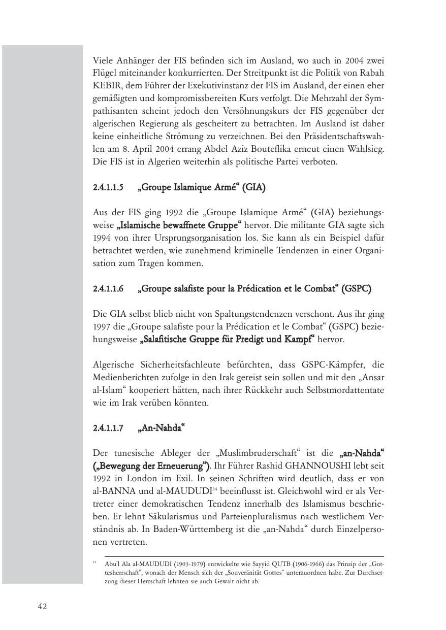 Seite 43 des Verfassungsschutzbericht 2004 Baden-Württemberg