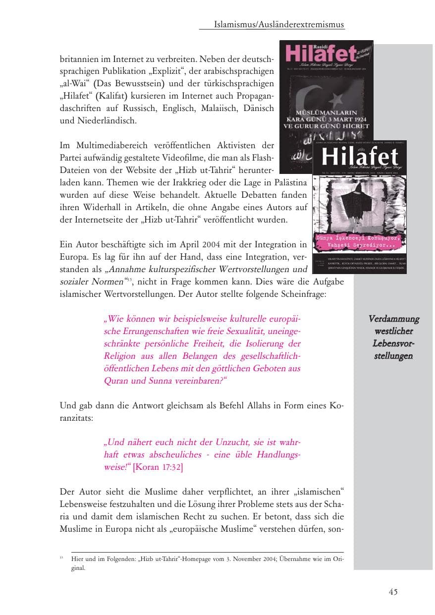 Seite 46 des Verfassungsschutzbericht 2004 Baden-Württemberg