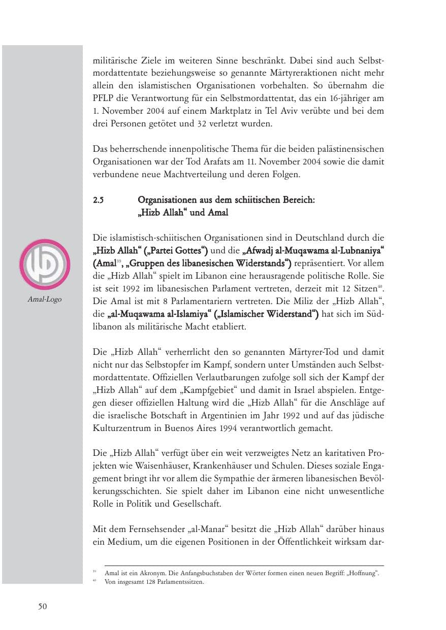 Seite 51 des Verfassungsschutzbericht 2004 Baden-Württemberg