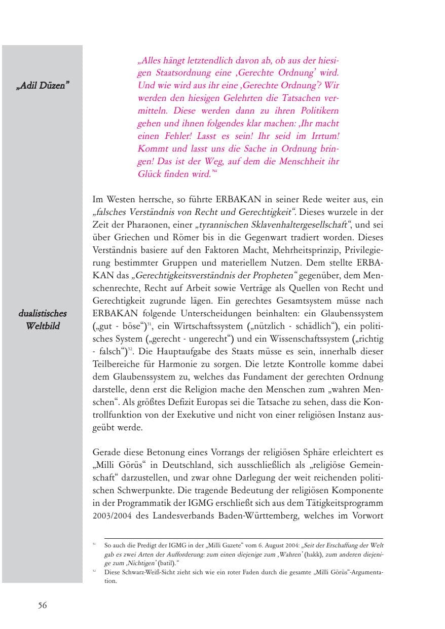 Seite 57 des Verfassungsschutzbericht 2004 Baden-Württemberg