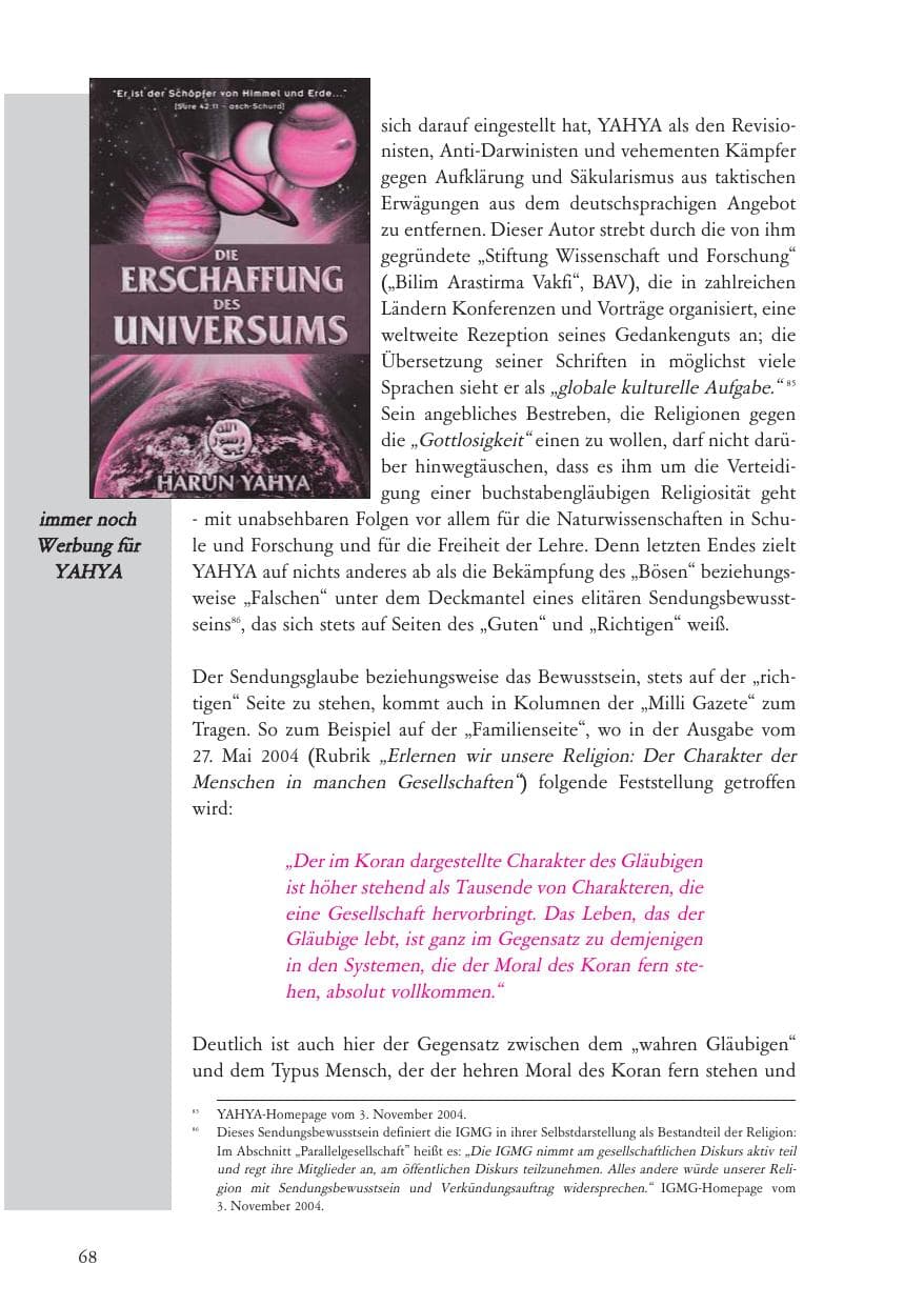 Seite 69 des Verfassungsschutzbericht 2004 Baden-Württemberg