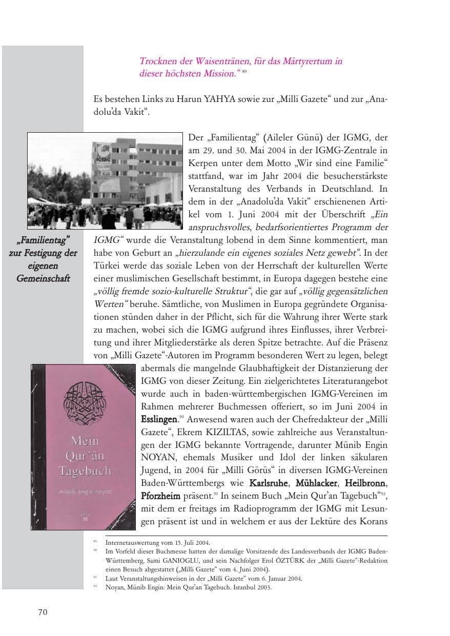 Seite 71 des Verfassungsschutzbericht 2004 Baden-Württemberg