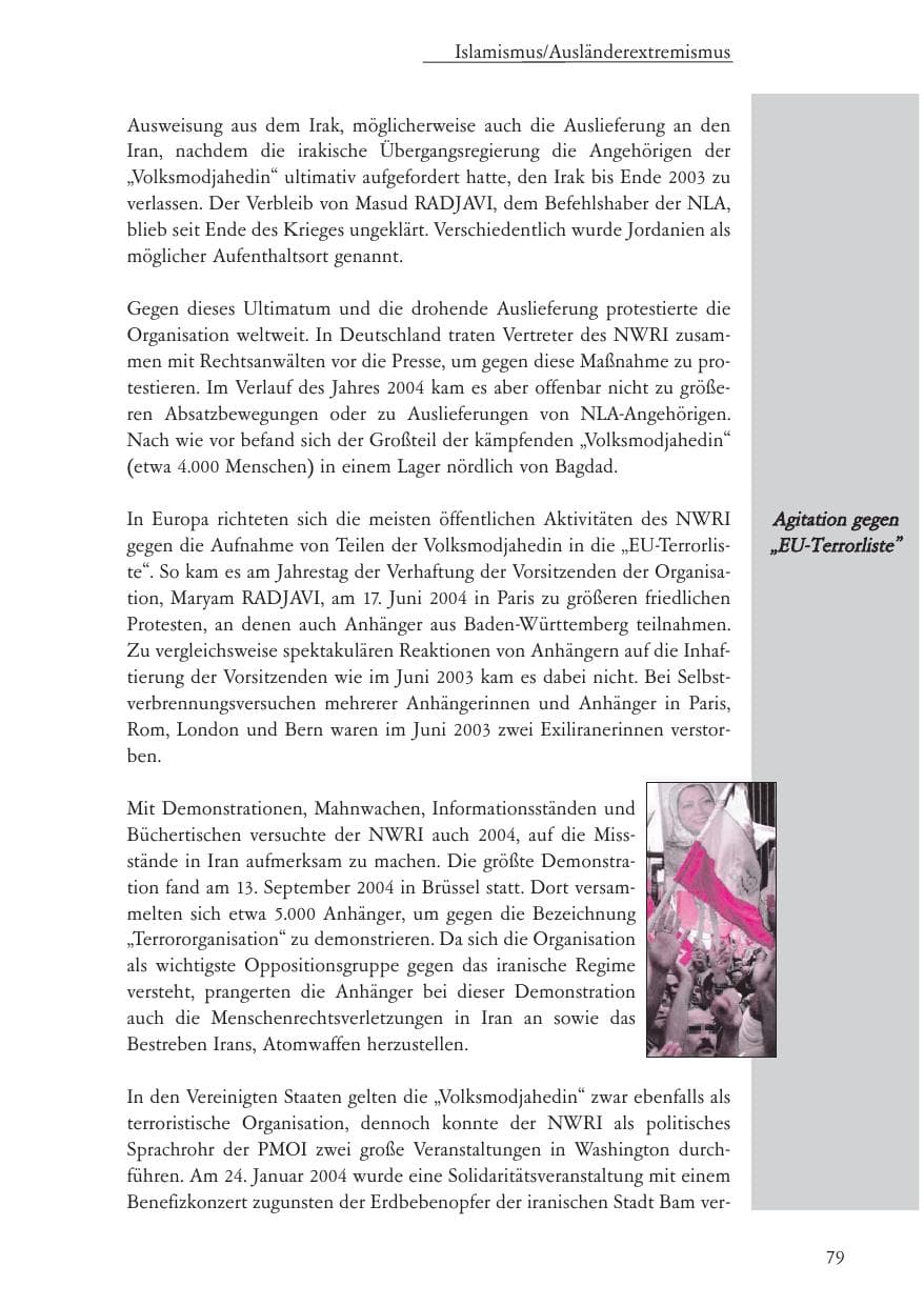 Seite 80 des Verfassungsschutzbericht 2004 Baden-Württemberg