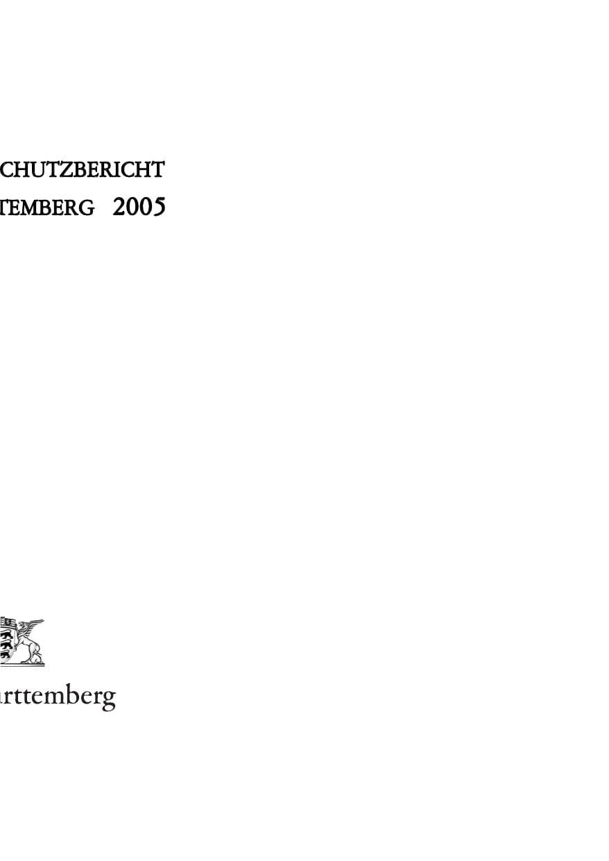 Seite 2 des Verfassungsschutzbericht 2005 Baden-Württemberg