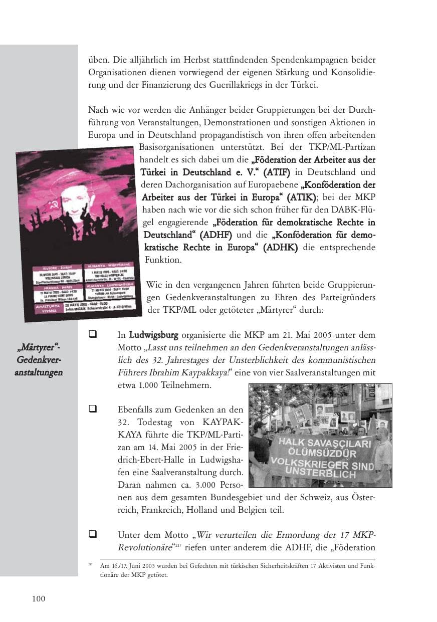 Seite 101 des Verfassungsschutzbericht 2005 Baden-Württemberg
