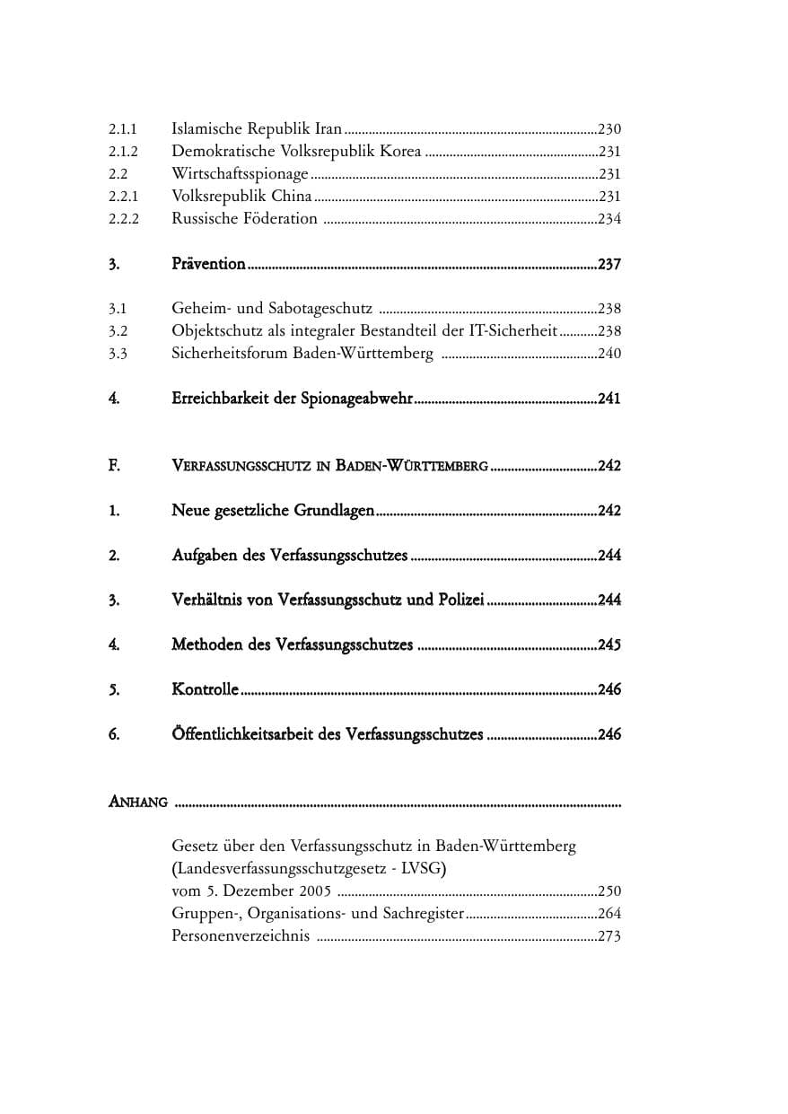 Seite 12 des Verfassungsschutzbericht 2005 Baden-Württemberg