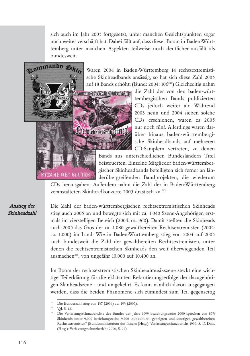 Seite 117 des Verfassungsschutzbericht 2005 Baden-Württemberg
