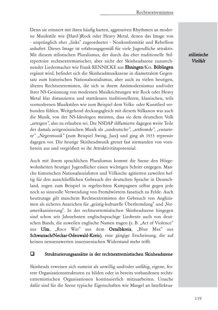 Seite 120 des Verfassungsschutzbericht 2005 Baden-Württemberg