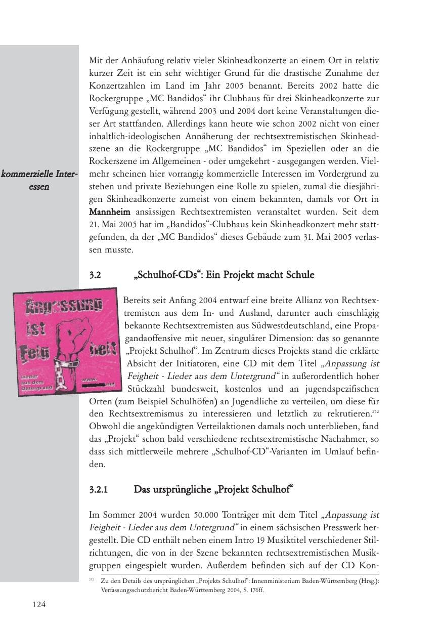 Seite 125 des Verfassungsschutzbericht 2005 Baden-Württemberg