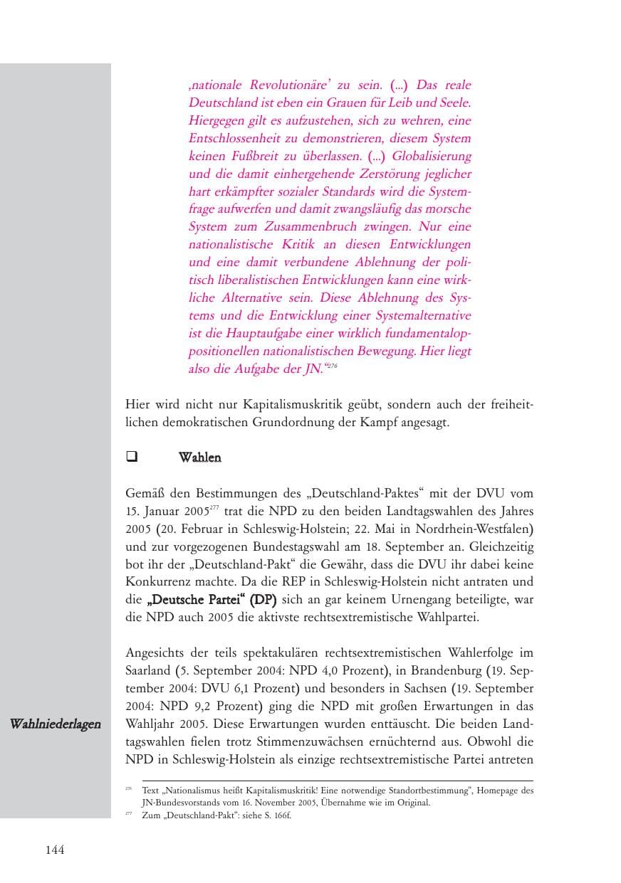 Seite 145 des Verfassungsschutzbericht 2005 Baden-Württemberg