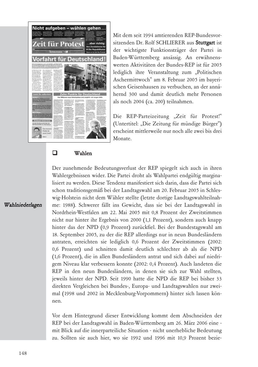 Seite 149 des Verfassungsschutzbericht 2005 Baden-Württemberg