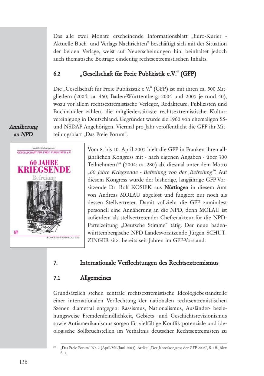 Seite 157 des Verfassungsschutzbericht 2005 Baden-Württemberg
