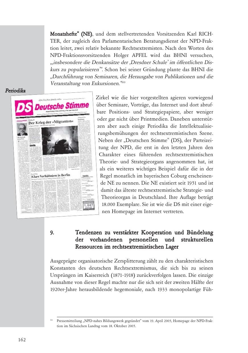 Seite 163 des Verfassungsschutzbericht 2005 Baden-Württemberg