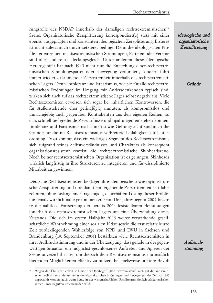 Seite 164 des Verfassungsschutzbericht 2005 Baden-Württemberg