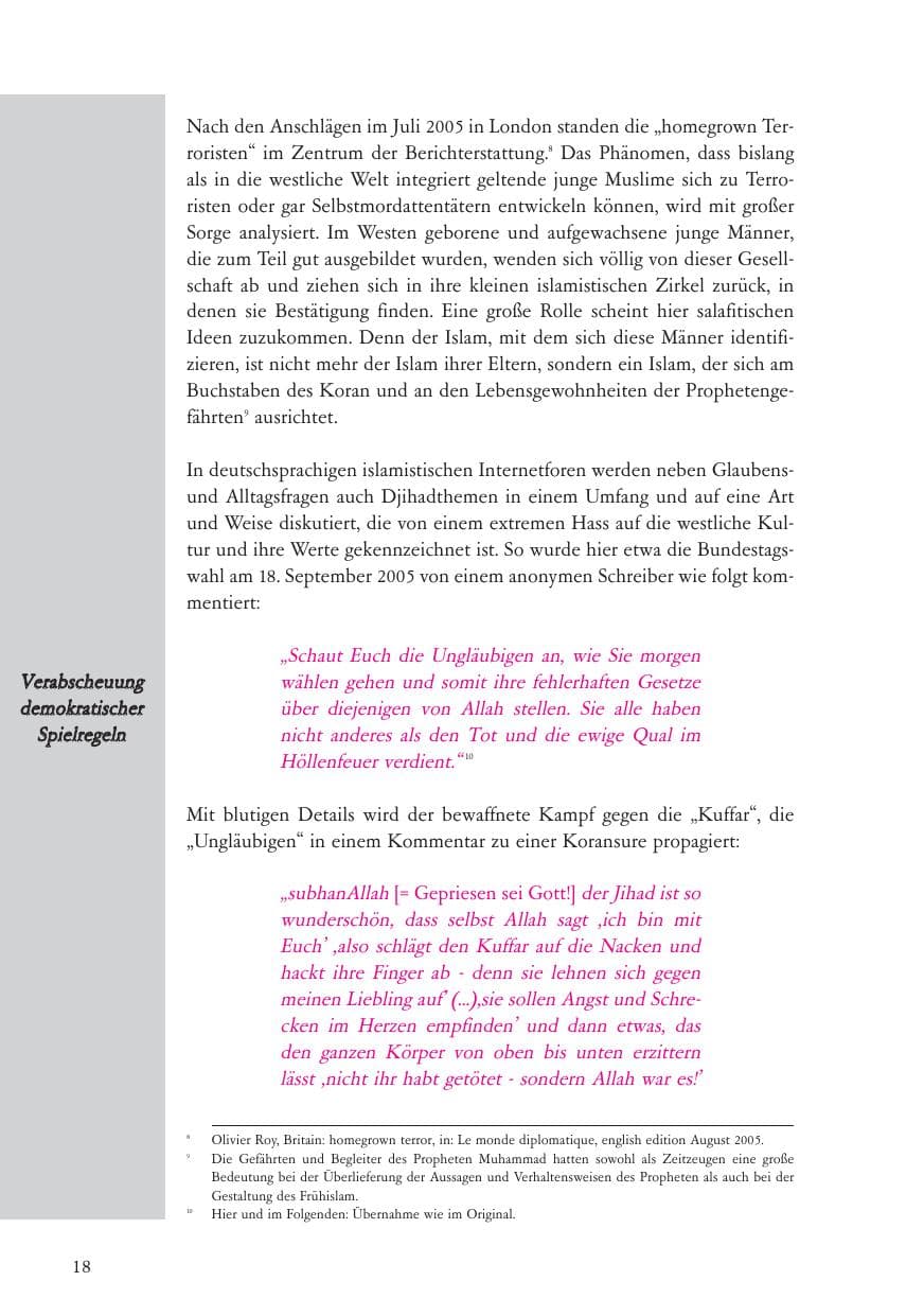 Seite 19 des Verfassungsschutzbericht 2005 Baden-Württemberg