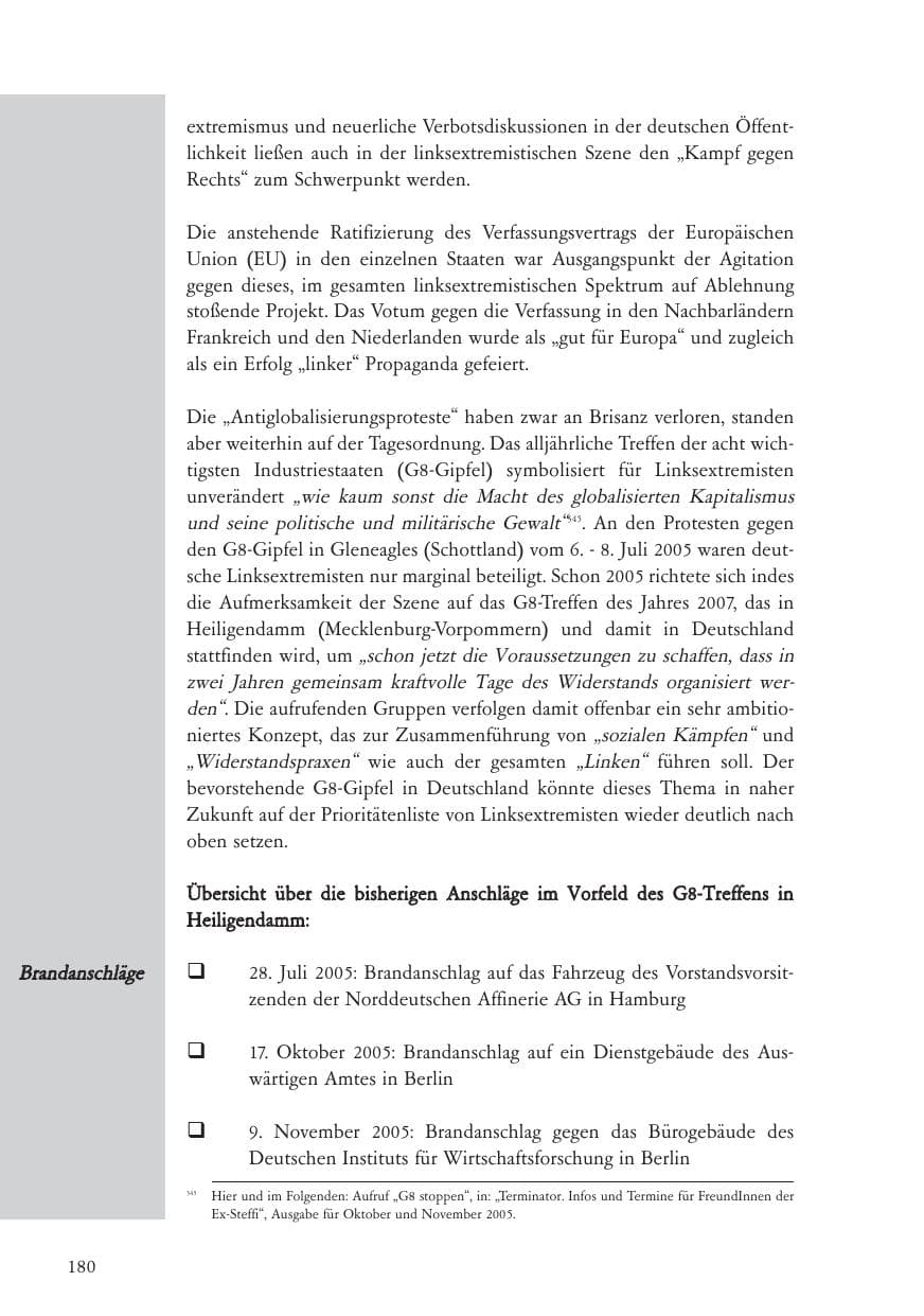 Seite 181 des Verfassungsschutzbericht 2005 Baden-Württemberg