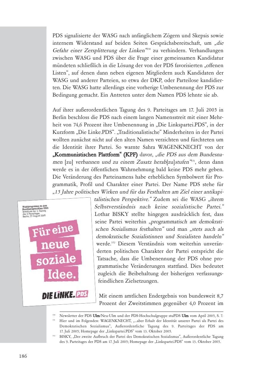 Seite 187 des Verfassungsschutzbericht 2005 Baden-Württemberg