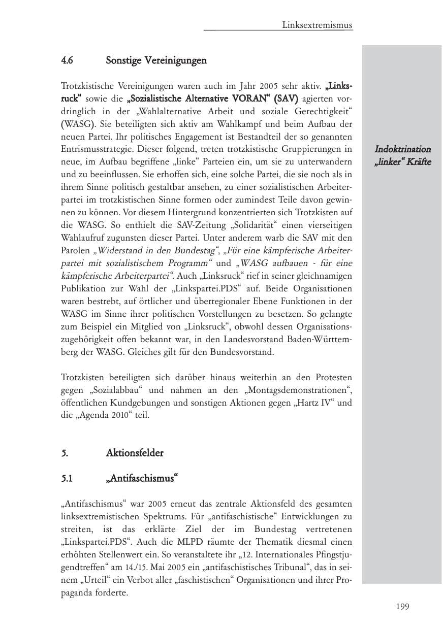 Seite 200 des Verfassungsschutzbericht 2005 Baden-Württemberg