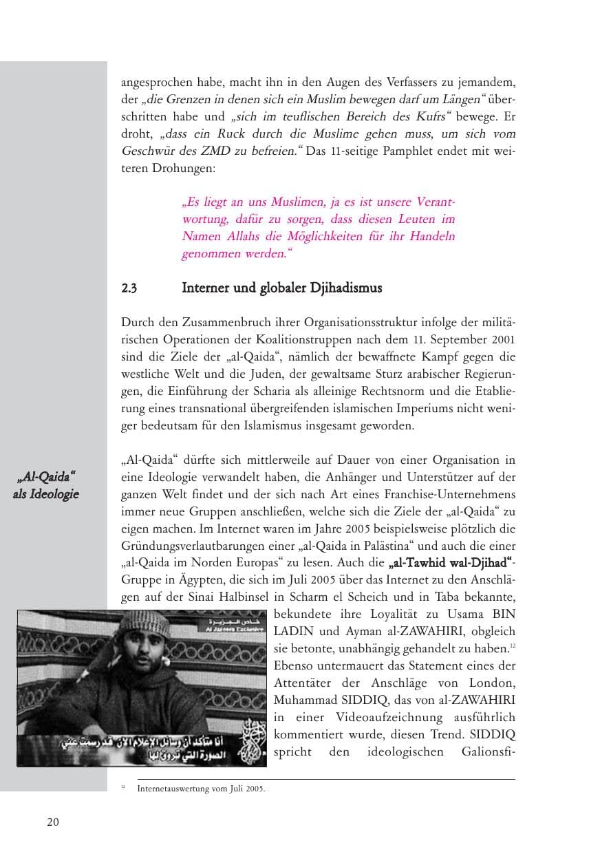 Seite 21 des Verfassungsschutzbericht 2005 Baden-Württemberg