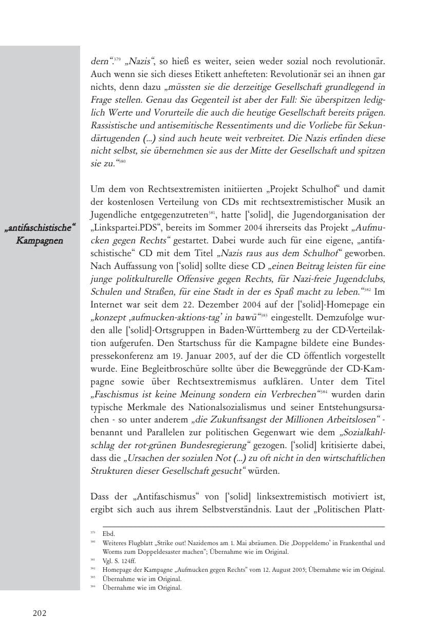 Seite 203 des Verfassungsschutzbericht 2005 Baden-Württemberg