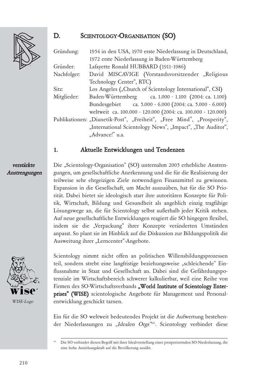 Seite 211 des Verfassungsschutzbericht 2005 Baden-Württemberg