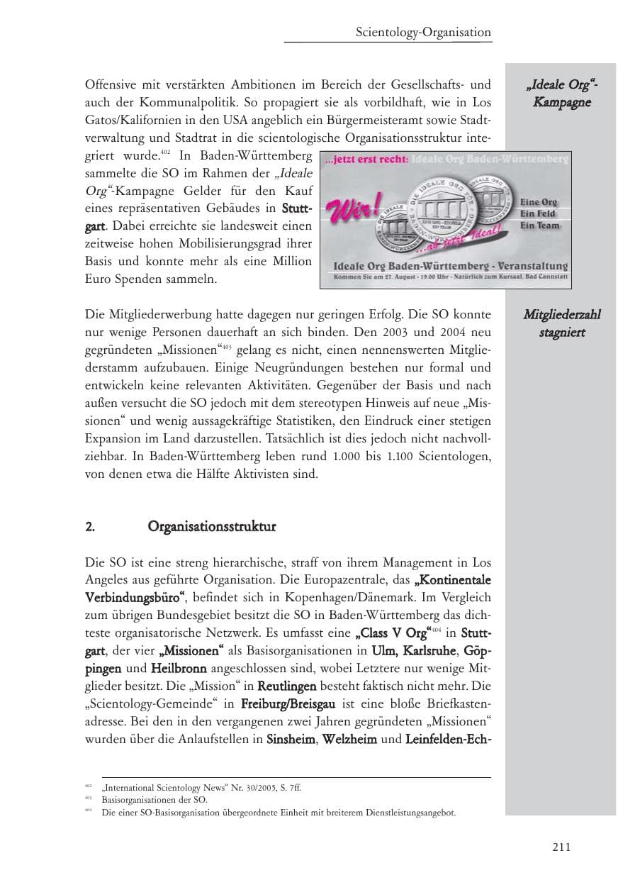 Seite 212 des Verfassungsschutzbericht 2005 Baden-Württemberg