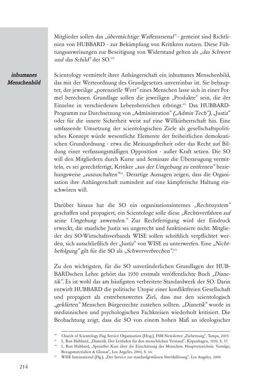 Seite 215 des Verfassungsschutzbericht 2005 Baden-Württemberg