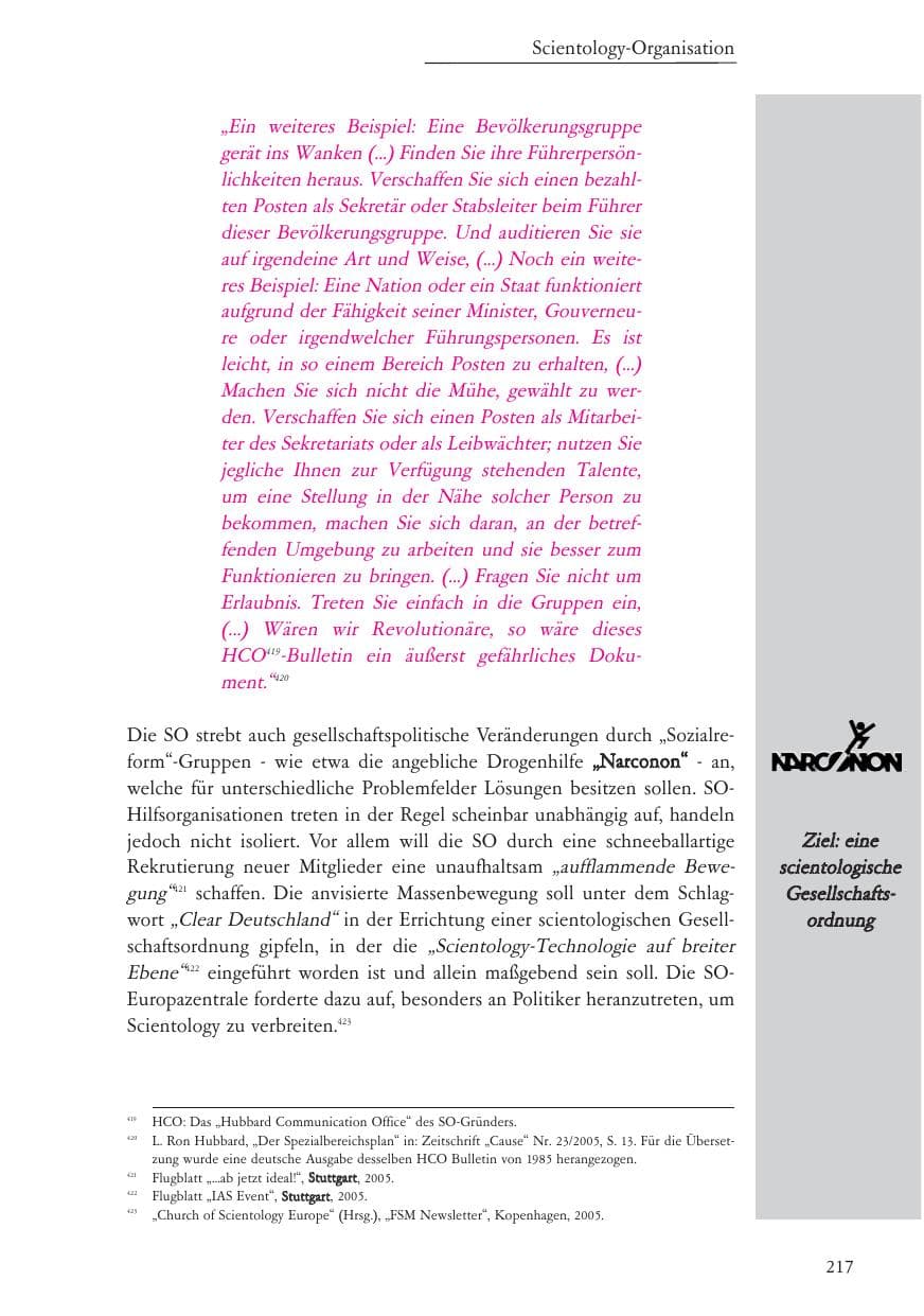 Seite 218 des Verfassungsschutzbericht 2005 Baden-Württemberg