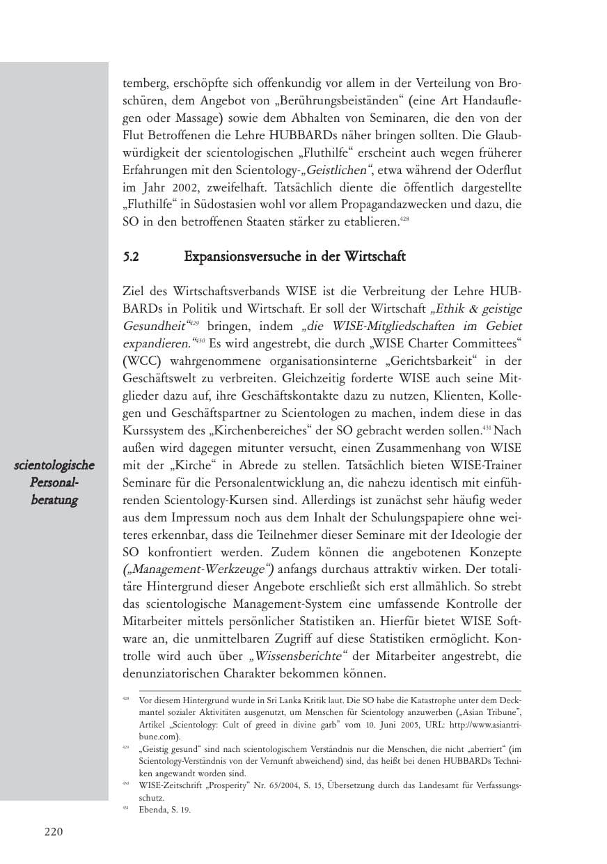 Seite 221 des Verfassungsschutzbericht 2005 Baden-Württemberg