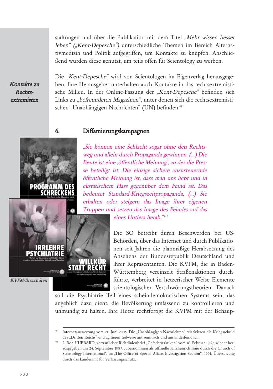 Seite 223 des Verfassungsschutzbericht 2005 Baden-Württemberg