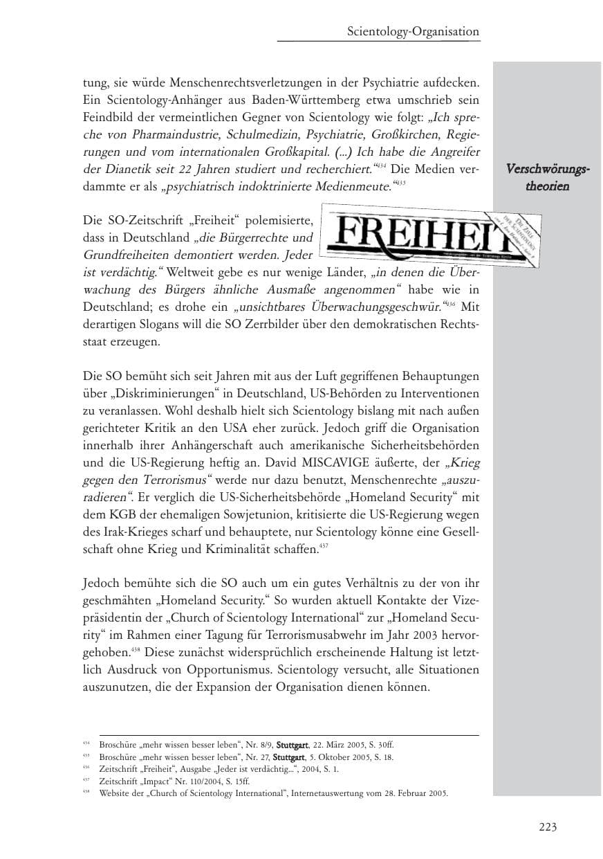 Seite 224 des Verfassungsschutzbericht 2005 Baden-Württemberg