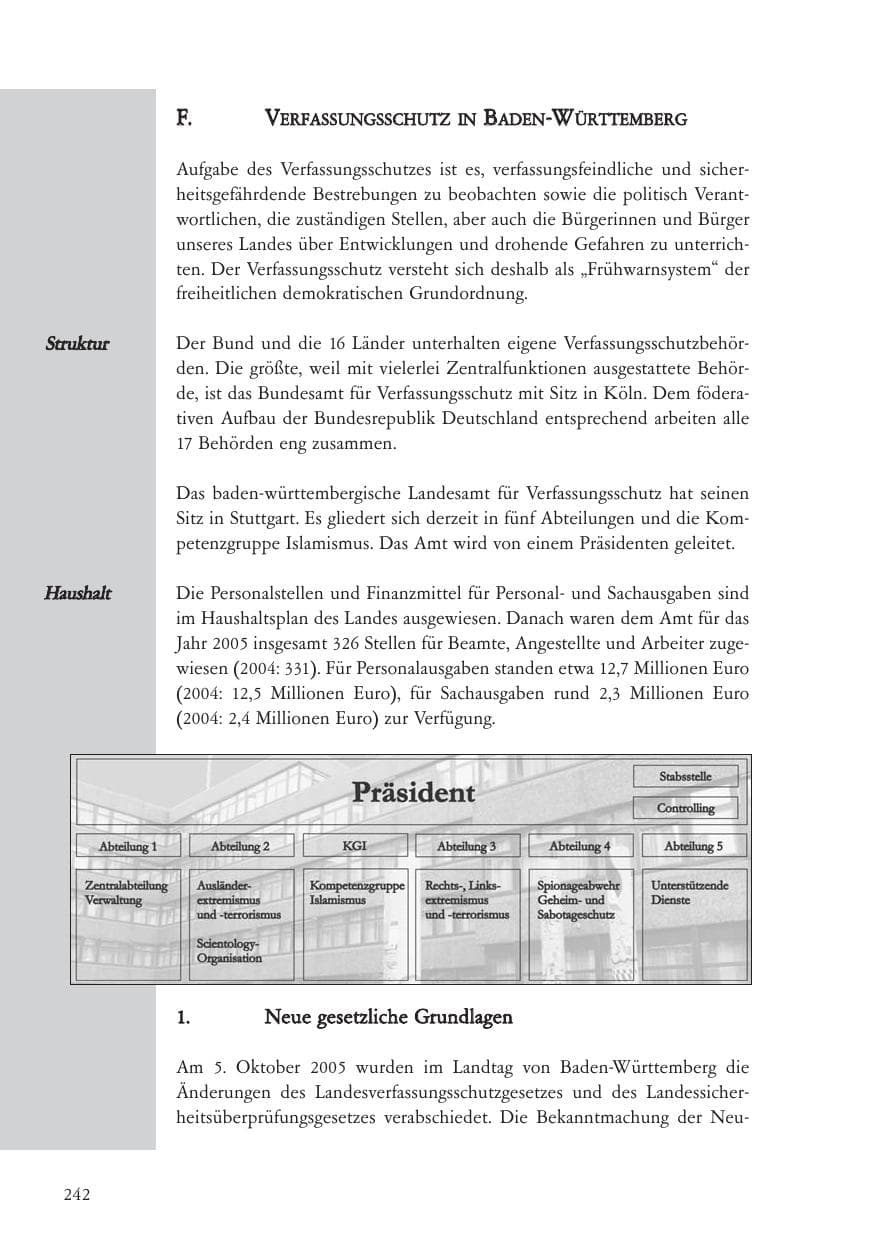 Seite 243 des Verfassungsschutzbericht 2005 Baden-Württemberg