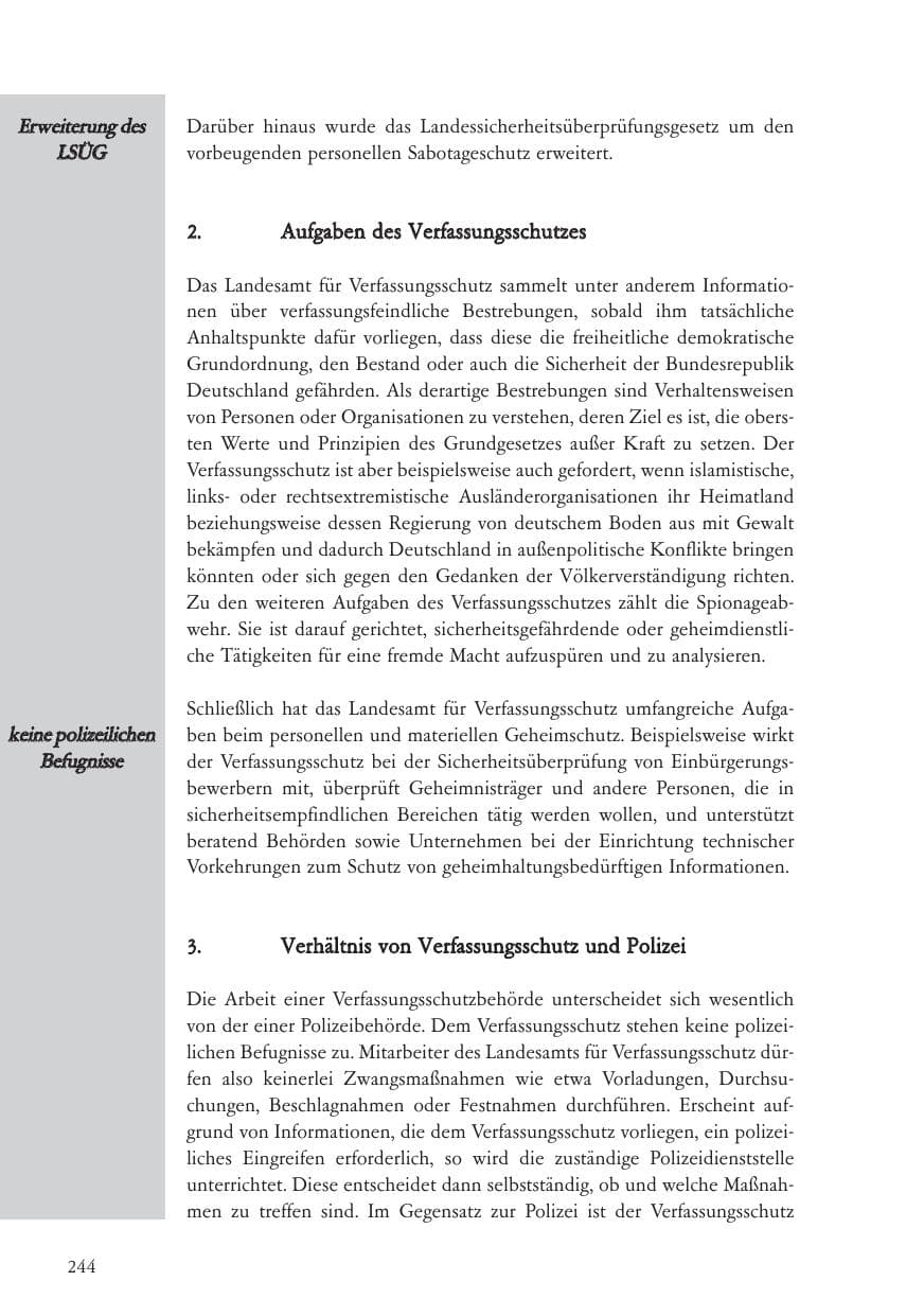 Seite 245 des Verfassungsschutzbericht 2005 Baden-Württemberg