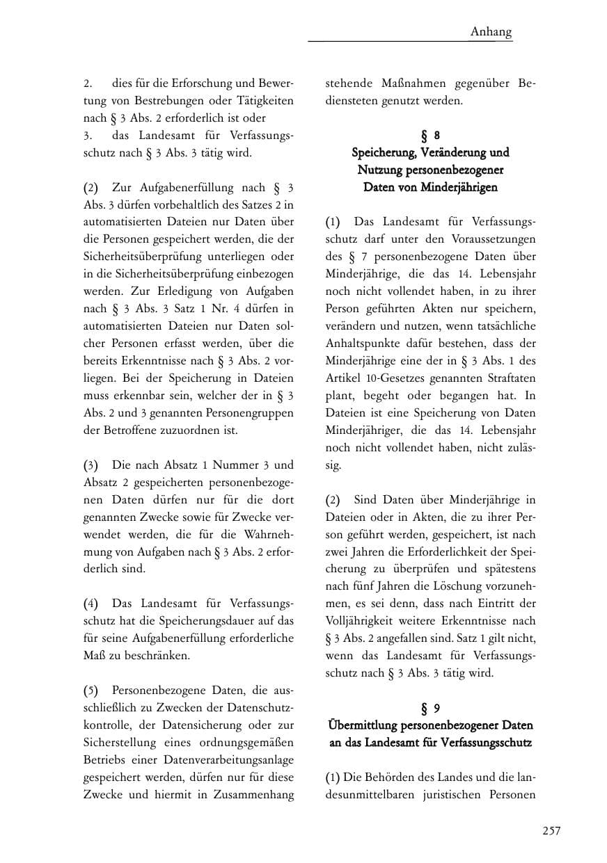 Seite 258 des Verfassungsschutzbericht 2005 Baden-Württemberg